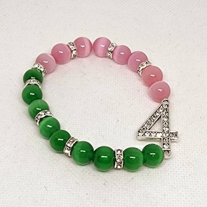 Pink and Green Line # bracelet
