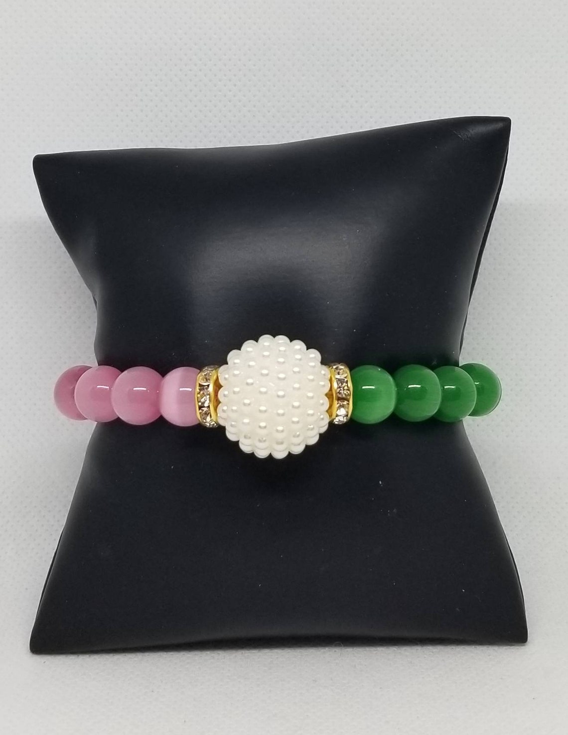 Pink and Green Bracelet Etsy