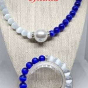 Zeta Phi Beta inspired necklace and Bracelet Set