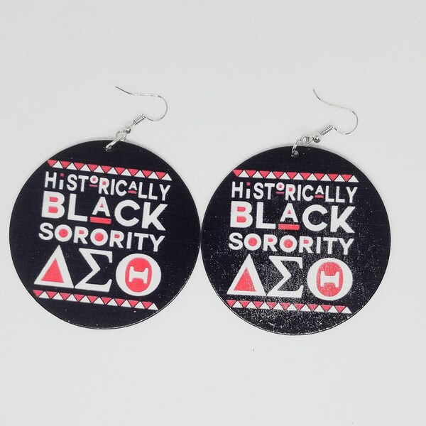 Delta Sigma Theta wooden earrings