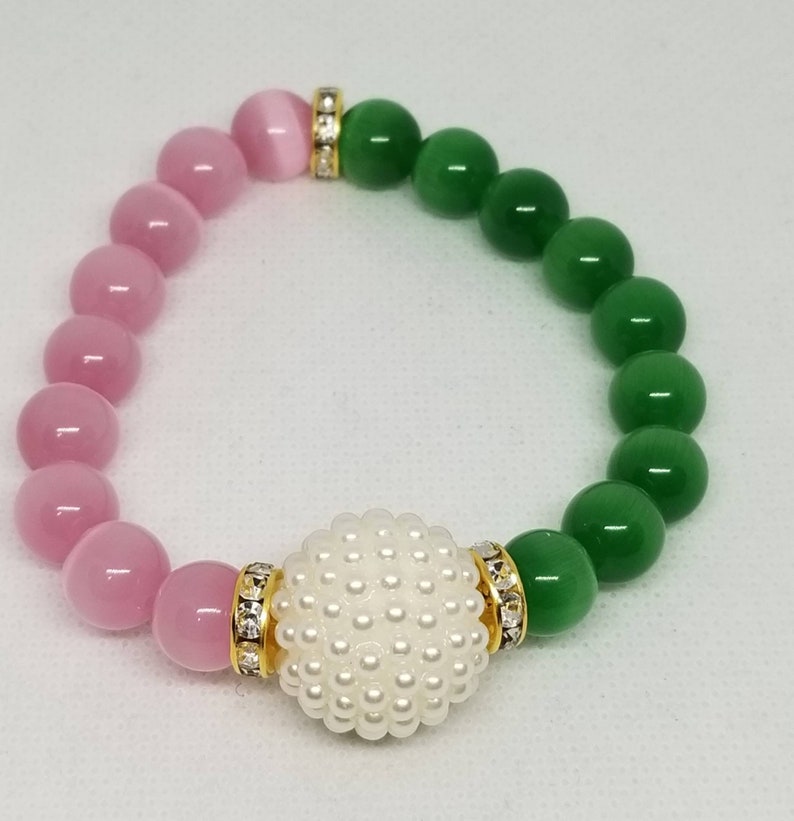 Pink and Green Bracelet Etsy