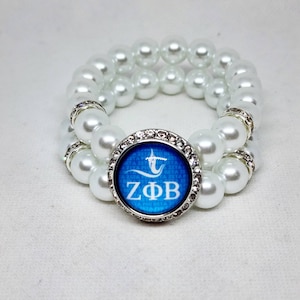 Zeta Phi Beta snap charm bracelet