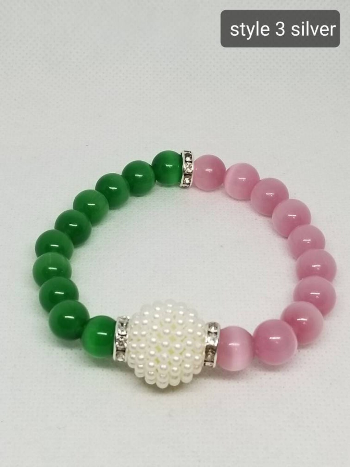 Pink and Green Bracelet Etsy