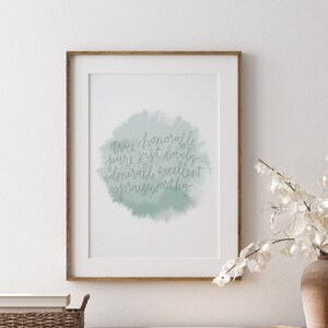 Scripture Art Philippians 4:8 Hand Lettered Watercolor Instant Download DIY Gift Wall Decor Print