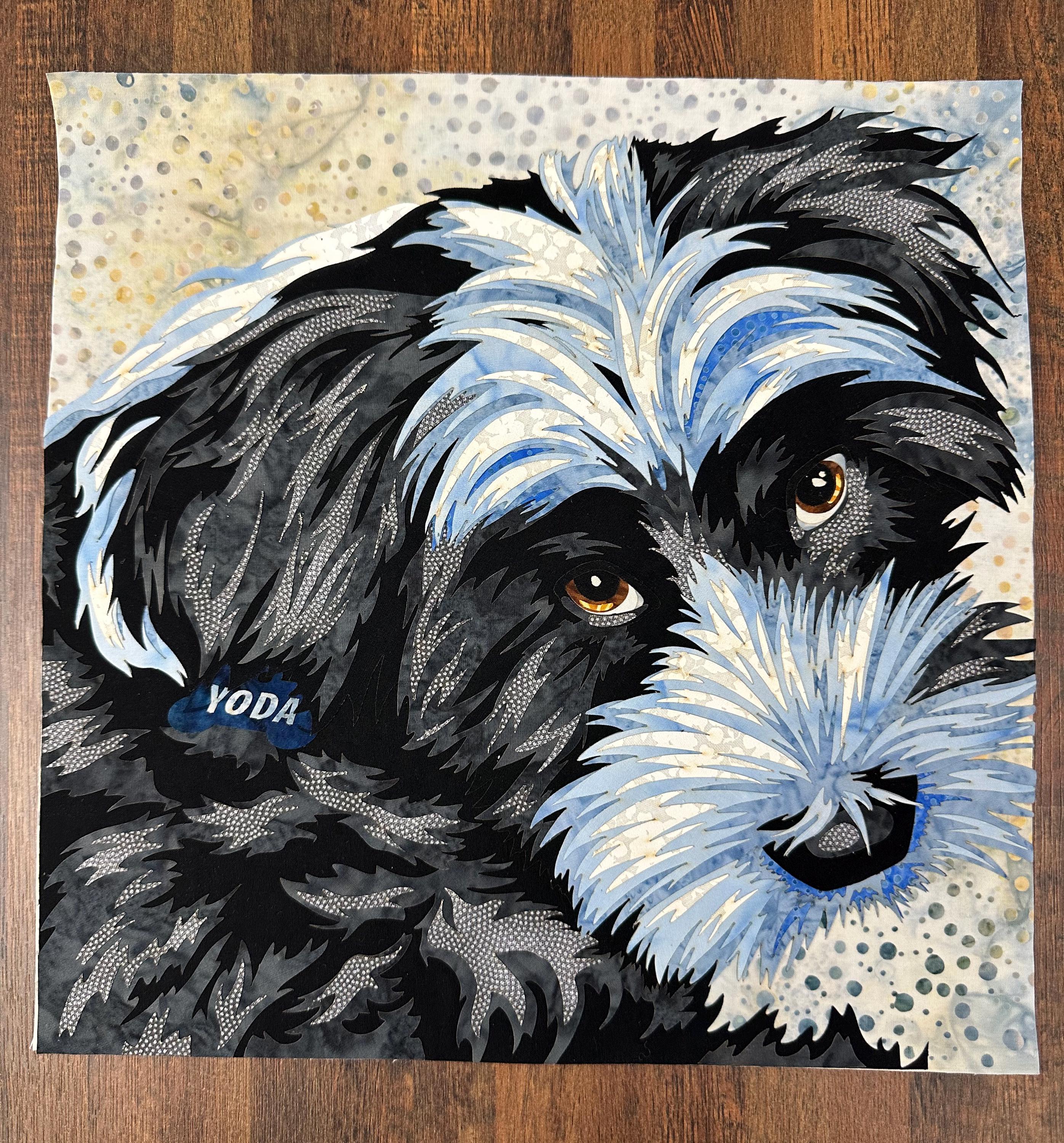 Puppy Quilt Kit | Tibetan Terrier Dog Quilt Kit | Fused Applique | Fabric Art