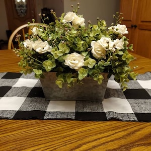 Farmhouse Centerpiece / Farmhouse Decor / Rustic Bucket with Eucalyptus / Farmhouse Table Arrangement /  Galvanized Greenery Centerpiece