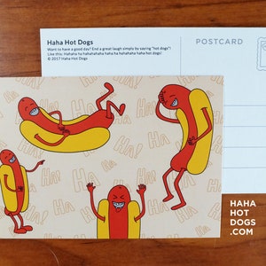 POSTCARD - Haha Hot Dogs