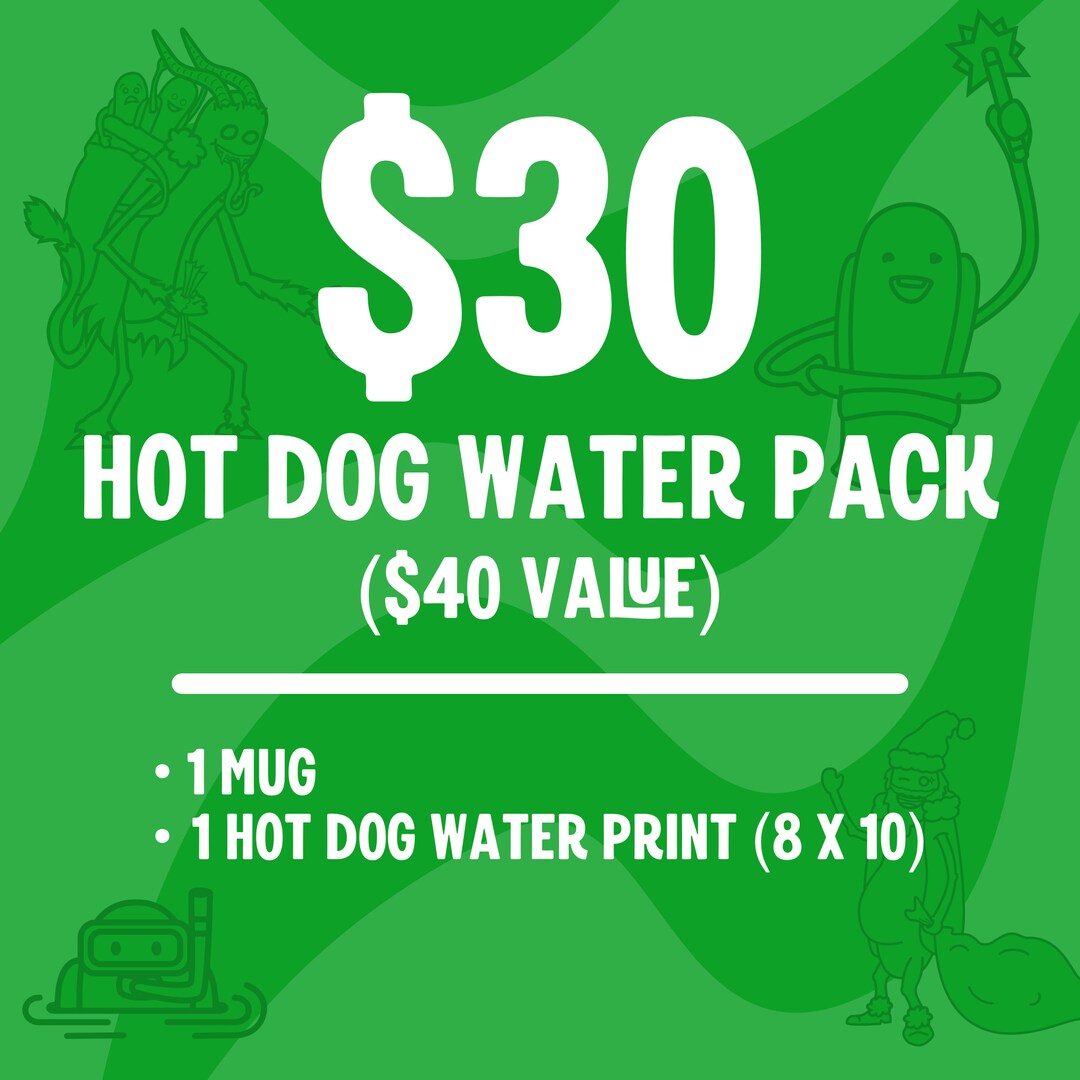 30 Dollar Gift Pack Mugs 1 Hot Dog Water Riso Print 1 Etsy