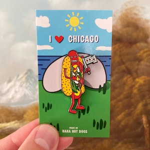 ENAMEL PIN - Chicago Hot Dog