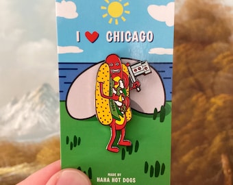 ENAMEL PIN - Chicago Hot Dog