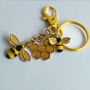 Bee Bag Charm or Keychain Gift for Bee Lover or Nature Lover Present World Bee Day.