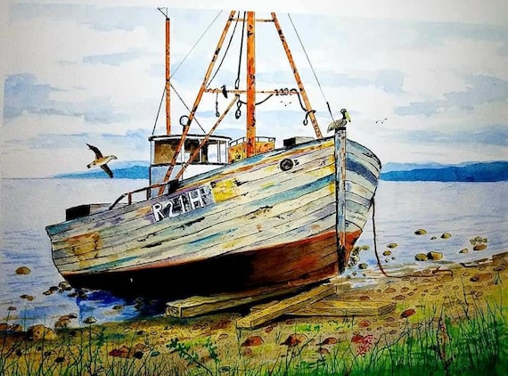 Nautical Vibes: Fishing Boat Wall Art Print - Coastal Decor for Fishermen