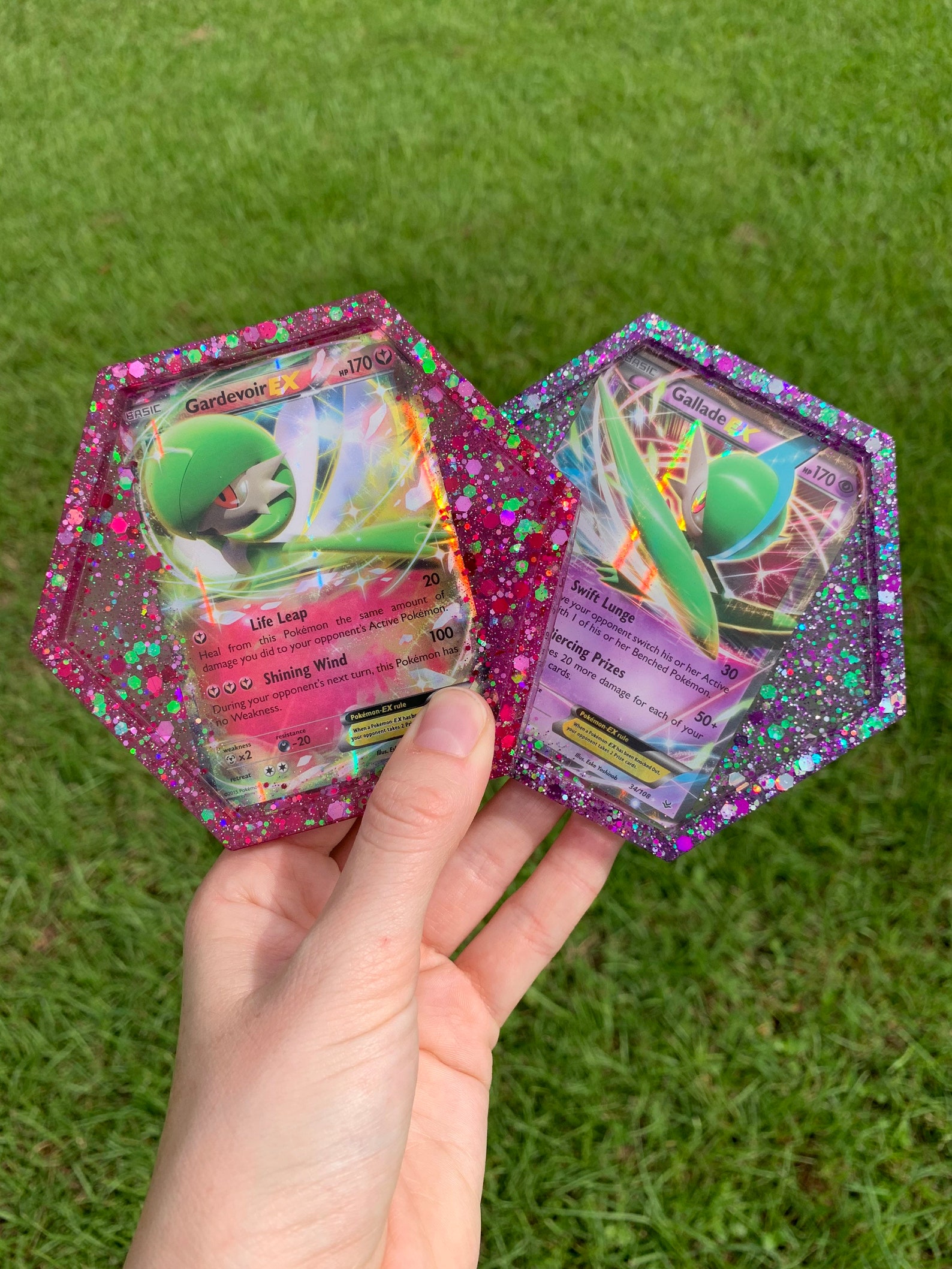 Custom Pok mon Card Resin Coasters EX GX Full Art Etsy