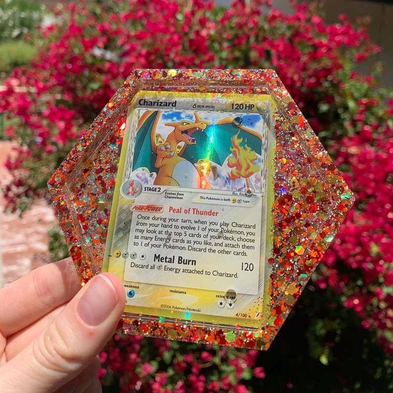 Custom Pokémon Card Resin Coasters Etsy