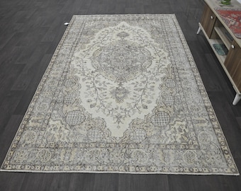 6x9 Turkish Rug,Vintage Rug,Handmade Wool Rug,Oushak Rug 6x9,Vintage Area Rug,6x9 Rug,Turkish Area Rug,Muted Rug 6x9,Anatolian Turkey,11116