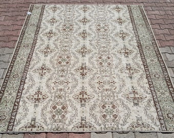 decorative rug, turkish rug, vintage rug , boho decor rug Free Shipping 6.3 x 8.1 ft tribal rug , bohemian rug , floor rug , rug 5531
