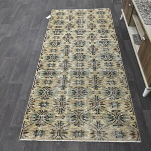 3x7 Oushak Runner, Rug Runner, 3x7 Turkish Runner, Vintage Runner, Runner Rug, Turkey Runner Rug, Natural Runner Rug, Neutral Runner,9795