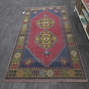 4x7,Turkey Rug,Soft Rug,4x7 Turkish Rug,4x7 Oushak Rug,Turkish Rug,Anatolian Rug,Handmade Rug,Vintage Rug 4x7,Area Rug,Living Room Rug,10362