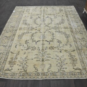 Turkish rug, Vintage rug, Handmade rug, Boho decor, Home decor rug, Antique rug, Wool rug, Oushak rug, Turkey rug 6.6 x 8.2 ft 11440