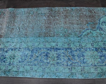 Alfombra turca, alfombra de pasillo, alfombra hecha a mano, alfombra vintage, decoración del hogar boho, alfombra de cocina, alfombra de Anatolia, alfombra Oushak, alfombra boho, 2,1 x 5 pies 11718