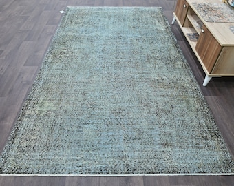 5x9 BOHEMİAN Turkish Vintage Rug, 5x9 Rug, Handmade Oushak Rug, Faded Blue Rug, Turkey Rug, Turkish Rug, Vintage Rug, Living Room Rug, 5x9