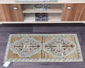 Copper gift small door mat Rug oushak small rug Vintage rug turkish hand made rug anatol\u0131an rug Small Rug,mat rug Bohemian rug