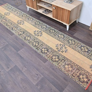 2x10 NARROW RUNNER, MULTICOLOR, Turkish Runner Rug, Handmade Rug, Vintage Rug, Clearance Sale, Throw Runner, Beige Blue, Tribal Rug, Runners