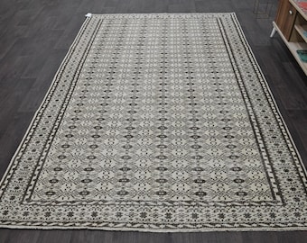 6x9 Turkish Rug,Vintage Oushak Rug 6x9, Rug,Handmade Wool Rug,Vintage Area Rug,6x9 Rug,Turkish Area Rug,Muted Rug 6x9,Anatolian Turkey,6319