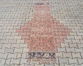 Oushak Teppich, Türkischer LäuferTeppich, Küchenteppich, Treppenteppich, Flurteppich, Bodenteppich, Handgemachter Läuferteppich, 2,0 x 9,8 ft