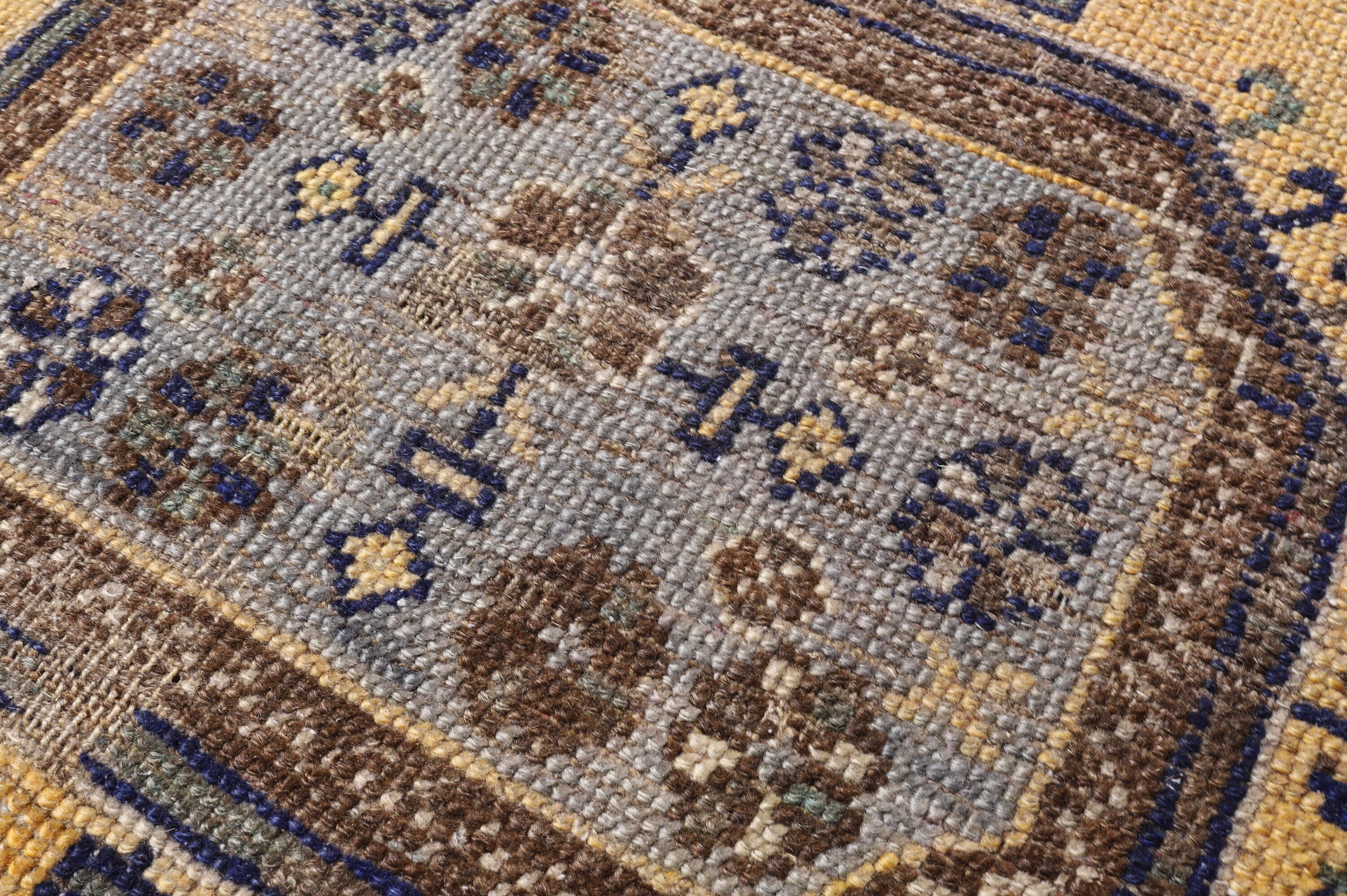 Farmhouse Runner Rug Yellow Blue Wool Turkish Kitchen Runner | Etsy