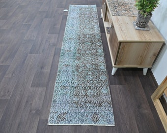 2x8 Turkse hardloper, Vintage vloerkleed, regenboog oushak vloerkleed voor binnenkomst, boerderij vloerkleed, woonkamer vloerkleed, slaapkamer vloerkleed, rustieke keuken tapijt