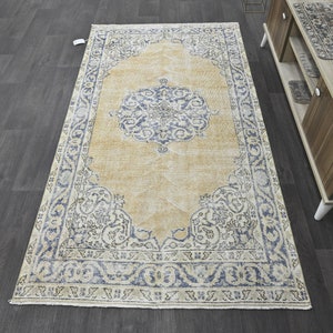 4x7 Rug,Vintage Rug,Living Room Rug,Handmade Rug,Turkish Rug 4x7,Natural Rug,Boho Rug,Bedroom Rug,4x7 Wool Rug,4x7 Area Rug,Soft Rug,9693
