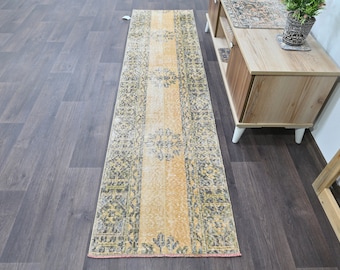 2x8 Runner Vloerkleed, Handgemaakte Runner, 2x8 Vintage Runner, 2x8 Wol Runners, Turkse 2x8 Runner, Kitchen Runner, 2x8 Oushak Runner, 2,00x8,07 Ft, Runners