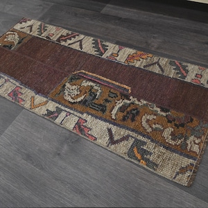 2x4 Rug,Small Rug,2x4 Turkish Rug,Vintage Small Rug,Oushak Rug,Handmade Area,Bathroom Rug,Doormat Rug,Mini Rug,Vintage Rug 2x4,Wool,Rug,