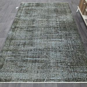 5x8 TURKISH VINTAGE AREA Rug, Handmade Muted Rug, 5x8, Black Green, 5.0x8.2 Carpet, Turkey Farmhouse Rug, 5x8 Vintage Rug, Area Rug 5x8