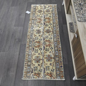 2x4 Vintage Rug, Bath Turkish Rug, Small Oushak Rug, Door Mat Rug, Turkish Rug 2x4,Wool,Small Rug 2x4,Handmade,Anatolian,Antique,Natural,401