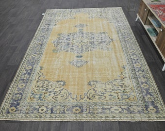 turkish rug, area rug, boho decor rug, vintage rug, large rug, handmade rug , turkey rug , floor rug FREE SHIPPING 6.0 x 8.9 ft 10477