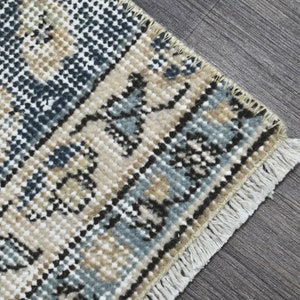 1.9x6 Turkish Oushak Runner, Brown Vintage Wool Handmade, Wholesale, Bohemian Runner Rug, Turkish Hallway Runner, Blue Brown Boho Chic