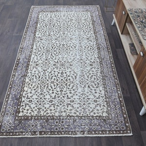 Turkey area rug, Kitchen rug, Oriental rug, Turkish rug, Bedroom rug, Handmade rug, 3.7 x 6.7 ft, Organic wool rug, Boho decor rug, 8272