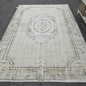 6x9 Vintage Rug, Beige Turkish Area Rug, Bedroom Rug, Neutral Rug, Living Room Rug, Boho Rug, Antique Rug, Decorative Rug, Faded Rug