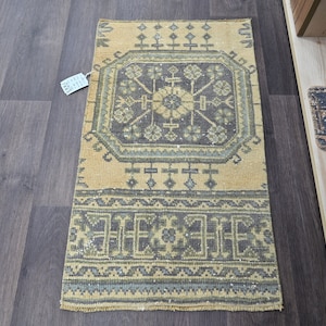 2x3 Turkish Rug, Oushak Muted Rug, Neutral Rug, 1.7x2.9 ft. Wool on Wool