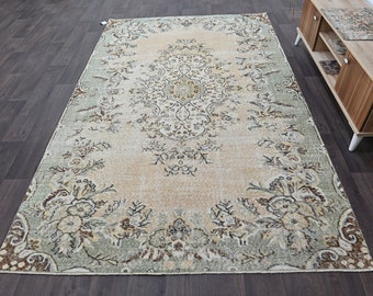 6x9 Rug, Decor rug, turkish area rug, vintage rug, oushak rug 6x9, handcraft rug,handmade wool rug,vintage area rug,anatolian turkey rug,636