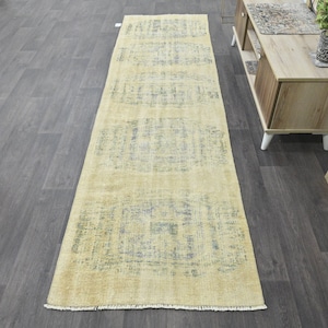 Turkish Runner Rug,Vintage Runner Rug,Oushak Runner Rug,Anatolian Runner Rug,Runner Rug,3x10ft Rug,Home decor,bohemian rug, orange, 9126