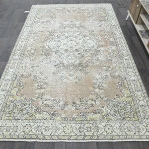 Neutral Oushak rug - 5x9 Turkish rug - 5x9 Vintage Rug - 5x9 Beige Rug - Beige Neutral rug - Beige Turkish rug - Turkish Carpet
