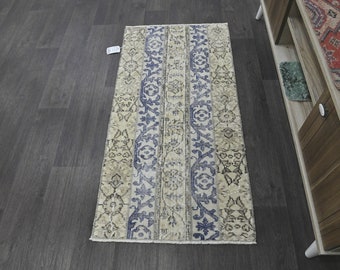 2x4 tapijt, Oushak badkamer tapijt 2x4, klein tapijt, Turkse badmat tapijt, 2x4 vintage tapijt, deurmat tapijt, handgemaakt tapijt, mini tapijt, klein vintage tapijt, wol, 193