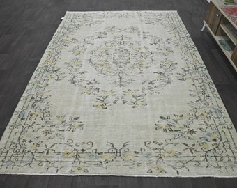 6x9 Rug, Decor rug, turkish area rug, vintage rug, oushak rug 6x9, handcraft rug,handmade wool rug,vintage area rug,anatolian turkey rug,028