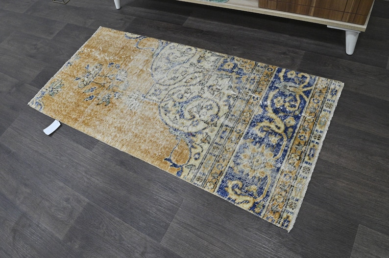 Door Mat Rug, Handmade Rug, Bath Mat Rug, 2x4 Turkish Rug, 2x4 Vintage