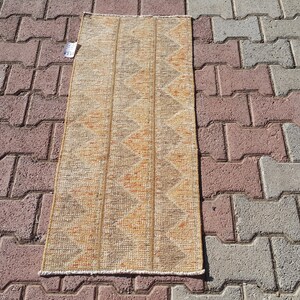 Small Vintage Rug, Small Kitchen Rug, Small Bathroom Rug, Small Bedroom Rug, Small Oushak Rug, Small Boho Rug, Turkish Doormat Rug 1.5x3.6