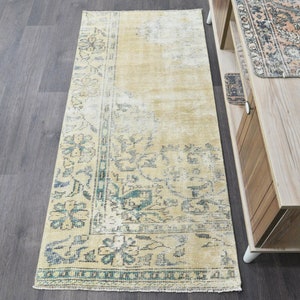 Turkish Oushak Rug, Vintage Turkish Rug, 2x5 Small Rug, Anatolian Rug,2x5 Boho Rug,Area Rug,Decorative Rug,Bohemian Rug,Handknotted Rug,8954