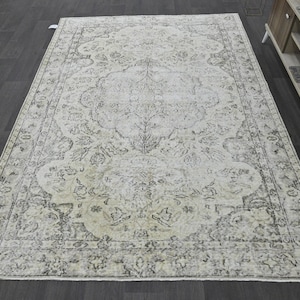 6x8 turkish vintage rug 6x8 rug 6x8 rug 6x8 wool rug oushak rug area rug unique rug anatolian rug bohemian rug wool area rug 9548